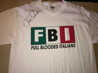 Rare Vintage FBI Full Blooded Italians CHUCK PALUMBO Signed Shirt Ecw WWF 2
