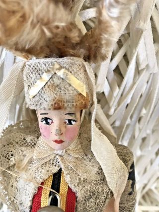 Celluloid Face Doll Belgium Man With Headdress W Tags Vintage 11 " Tall