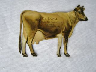 Antique De Laval Cream Separator Tin Litho Advertising Sign - Cow
