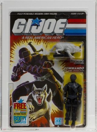G.  I.  Joe Vintage Hasbro 1985 Series 4/36 Back Snake Eyes Moc Afa 90