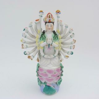 Chinese Famille Rose Porcelain Figure Of The Buddhist Goddess Guanyin
