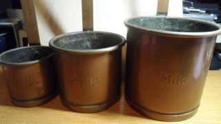 Set Of 3 Vintage Graduated Milk Measuring Jugs