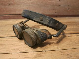 Vintage Rare Welding Goggles Steampunk Made Usa With Spring Loaded Arms