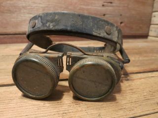 Vintage Rare Welding Goggles Steampunk Made USA With Spring Loaded Arms 3