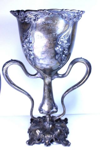 Rare 1907 Chicago To Waukegan Sailboat Race Loving Cup Trophy Won By Marquette