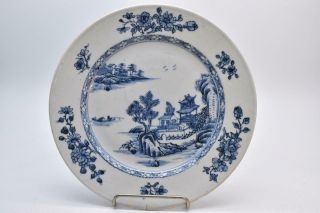 Antique Chinese 18thc Qianlong Blue And White Plate / Dish