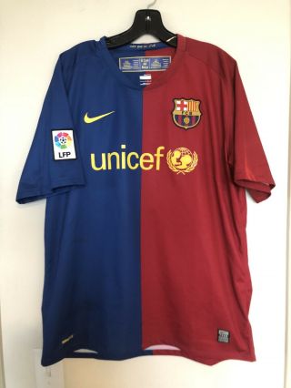 Nike 2008/2009 Lionel Messi Barcelona Home Jersey La Liga Large - Rare Camiseta
