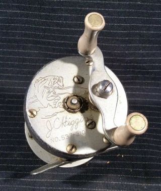 Vintage Fishing Reel Jc Higgins Etched Leaping Bass 537 3101