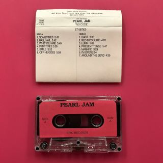 Pearl Jam - No Code Cassette Advanced Promo Sony Epic Grunge Rock 1996 Rare Us