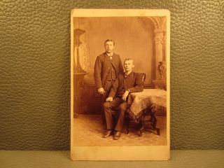 Victorian Antique Cabinet Card Photo Of Two Young Men,  Brothers,  Siblings