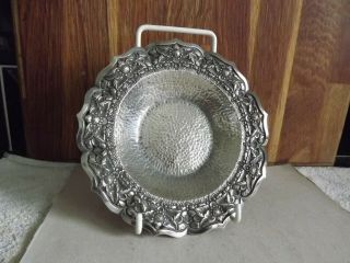 Continental Solid Silver (800) Hammered Chased Dish.