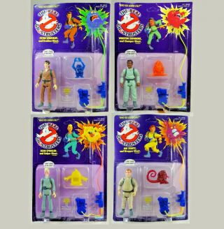 The Real Ghostbusters Set: Peter,  Ray.  Egon & Winston - 1986 Vintage Kenner Moc