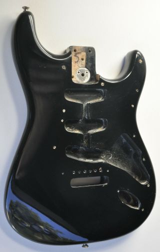 1972 - 1973 Vintage Fender Stratocaster Black Ebony Body 1970s Rare Strat