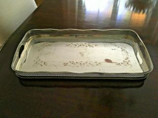 Vintage Silver Plate Footed Serving Platter Tray​ By Israel Freeman & Sons (ifs)