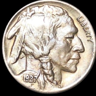 1937 - D " 3 - Legged " Buffalo Nickel Looks Uncirculated High End Rare Error Coin Nr