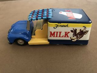 1950s Antique Tin Friction Toy Milk Truck W Cow Faces 6 " Japan