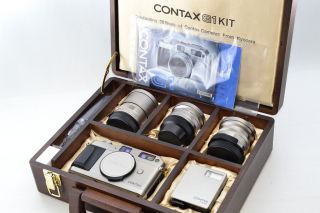 Rare Contax G1 Kit Celebrating 20 Years G1 Body,  3 Lenses,  Wood Case 1514