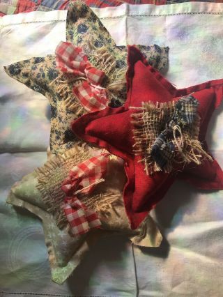 Primitive Grungy Americana Stars Bowl Fillers Red White & Blue Patriotic