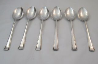 A Vintage Set Of 6 Silver Plated Serving Spoons - Harley Pattern