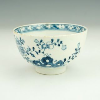 Antique Lowestoft English Pottery - Oriental Inspired Blue & White Tea Bowl