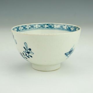 Antique Lowestoft English Pottery - Oriental Inspired Blue & White Tea Bowl 2