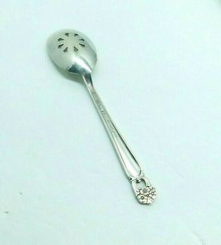 Roger Brothers Eternally Yours Silverplate Small Slotted Spoon Flatware 2
