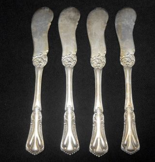 Wm.  A.  Rogers Sxr Silverplate Set Of 4 Antique Butter Knife / Knives