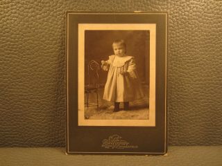 Victorian Antique Cabinet Card Photo Of Young Infant,  Kid,  Child