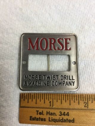 Antique Employee Badge Morse Twist Drill & Machine Co Bedford Whitehead Hoag