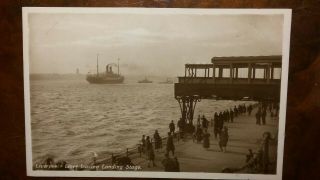White Star Line Rms Albertic Leaves Liverpool C1928 Rare Postcard & Sharp