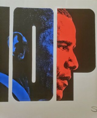 Obama Hope Campaign Shepard Fairey curated Shel Starkman silkscreen SIGNED RARE 2