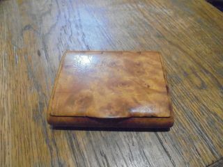 Antique Treen Burr Wood Snuff/tobacco/trinket Box Case