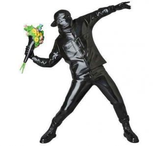 Banksy Medicom Toy Banksy Flower Bomber Black Ver.  Ornament Statue Object