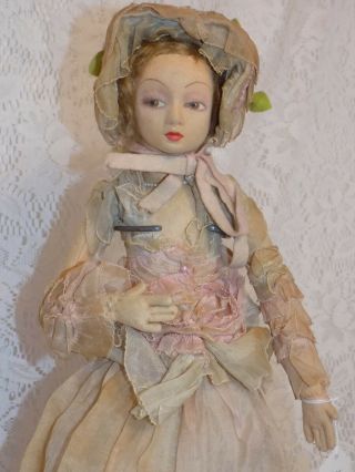 Rare 19 " Small Size Italian Lenci Lady Boudoir Saloon Doll Tagged