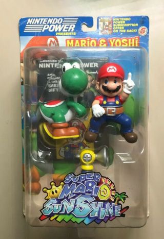 Nintendo Power Mario And Yoshi Mario Sunshine Action Figure Rare