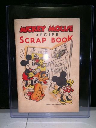 1930s Vintage Mickey Mouse Recipe & Scrap Book Very Rare