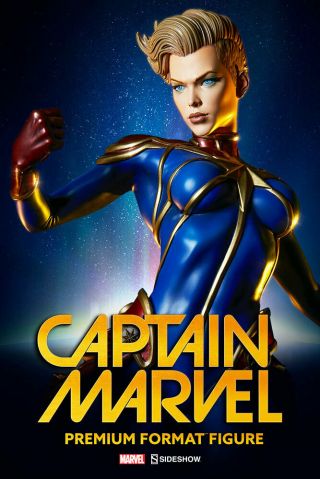 Sideshow Captain Marvel Premium Format EXCLUSIVE Carol Danvers,  Helmet Head Ex 2