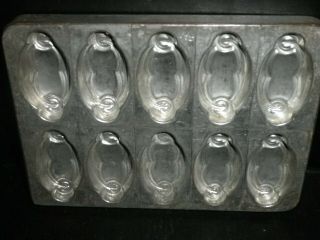Professional,  Vintage Metal Chocolate Mold,  Flat Mold - Fancy Ovals.