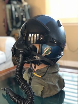 Hgu55 Gentex Fighter Jet Pilot Flight Helmet Hgu 55/p And Rare Black Mbu20 Mask