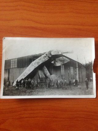 German Ww1 Rare Photo Crashed Plane.