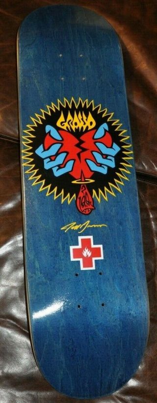 Nos 2002 Black Label Red Cross Jeff Grosso " Bleeding Heart " Skateboard Deck Rare