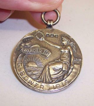 Vintage 1915 Ww1 Era Solid Silver Royal Life Saving Society Medal 