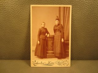 Victorian Antique Cabinet Card Photo Of Two Sisters Women