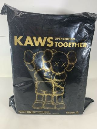 Kaws X Medicom Toy Together Figure Black Open Edition Limited Companion Rare