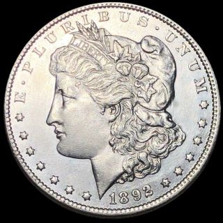 1892 - Cc Morgan Silver Dollar Looks Uncirculated Rare Carson City Ms Bu Coin Nr