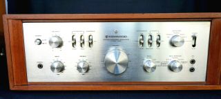 Vintage Kenwood 700c Solid State Preamplifier With Rare Wood Case Vg,