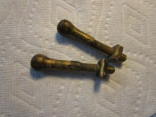 2 Antique [2 - 3/4 " ] Solid Brass Door Knocker Mounting Bolts Hard To Find