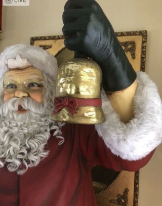 Vintage 6 Ft Rare Life Size Santa Statue Holding Bell