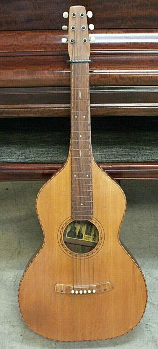 Vintage C Knutsen Hawaiian Guitar Rare Chris Knutsen Stringed Harp Guitar PNW 2