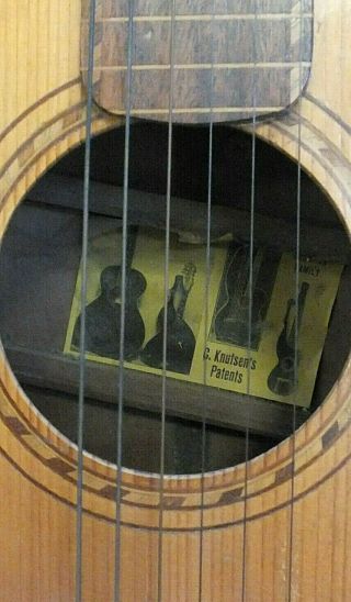 Vintage C Knutsen Hawaiian Guitar Rare Chris Knutsen Stringed Harp Guitar PNW 3